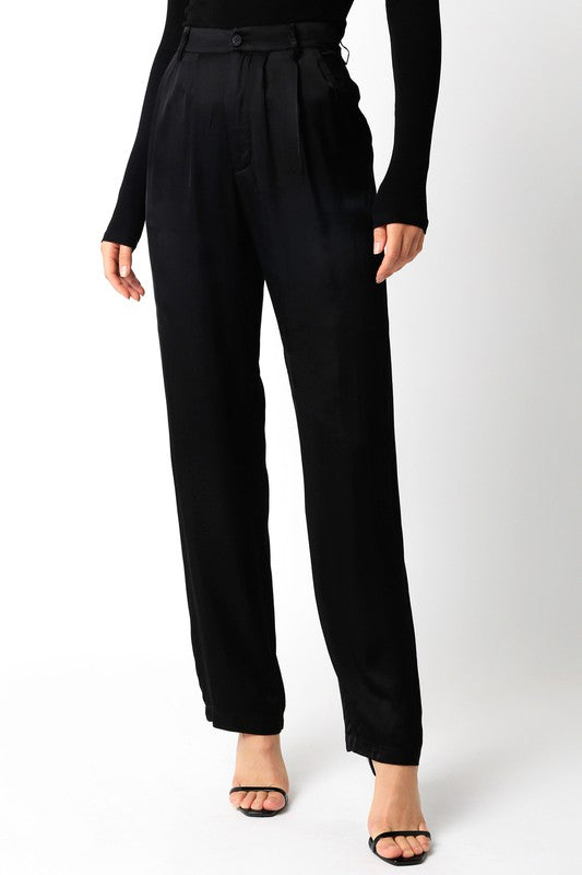Satin High Waist Pants