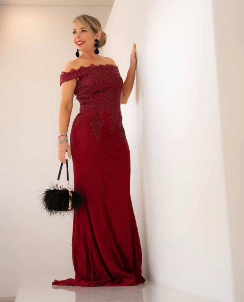 Black Burgundy Dress