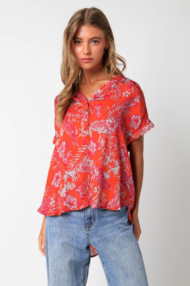 Satin Floral Blouse