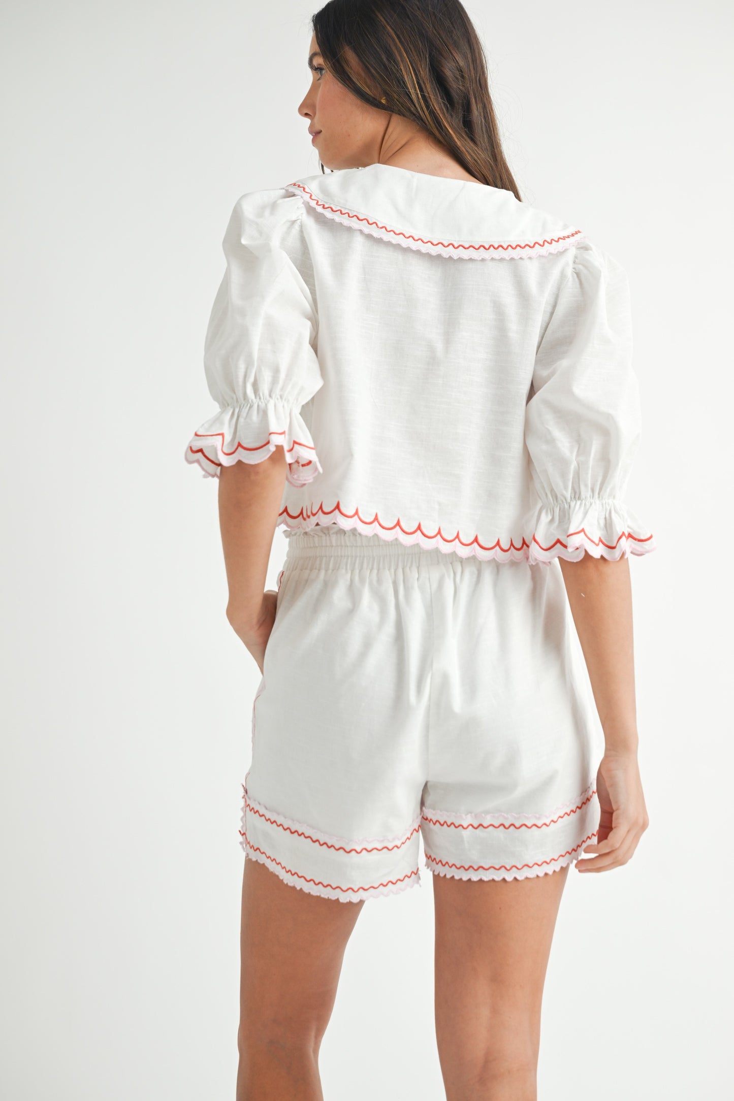 SET. SHORTS TOP PINK/RED