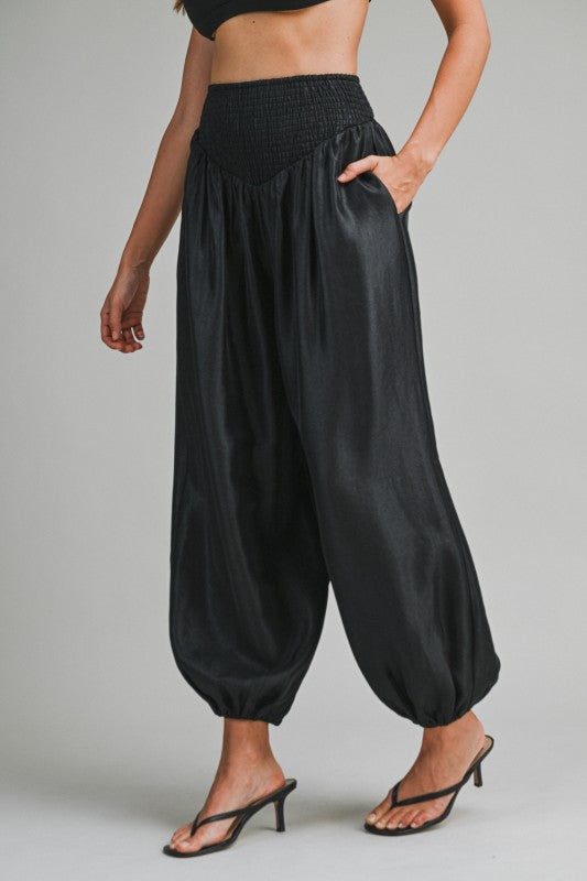 PANTS BLACK SATIN