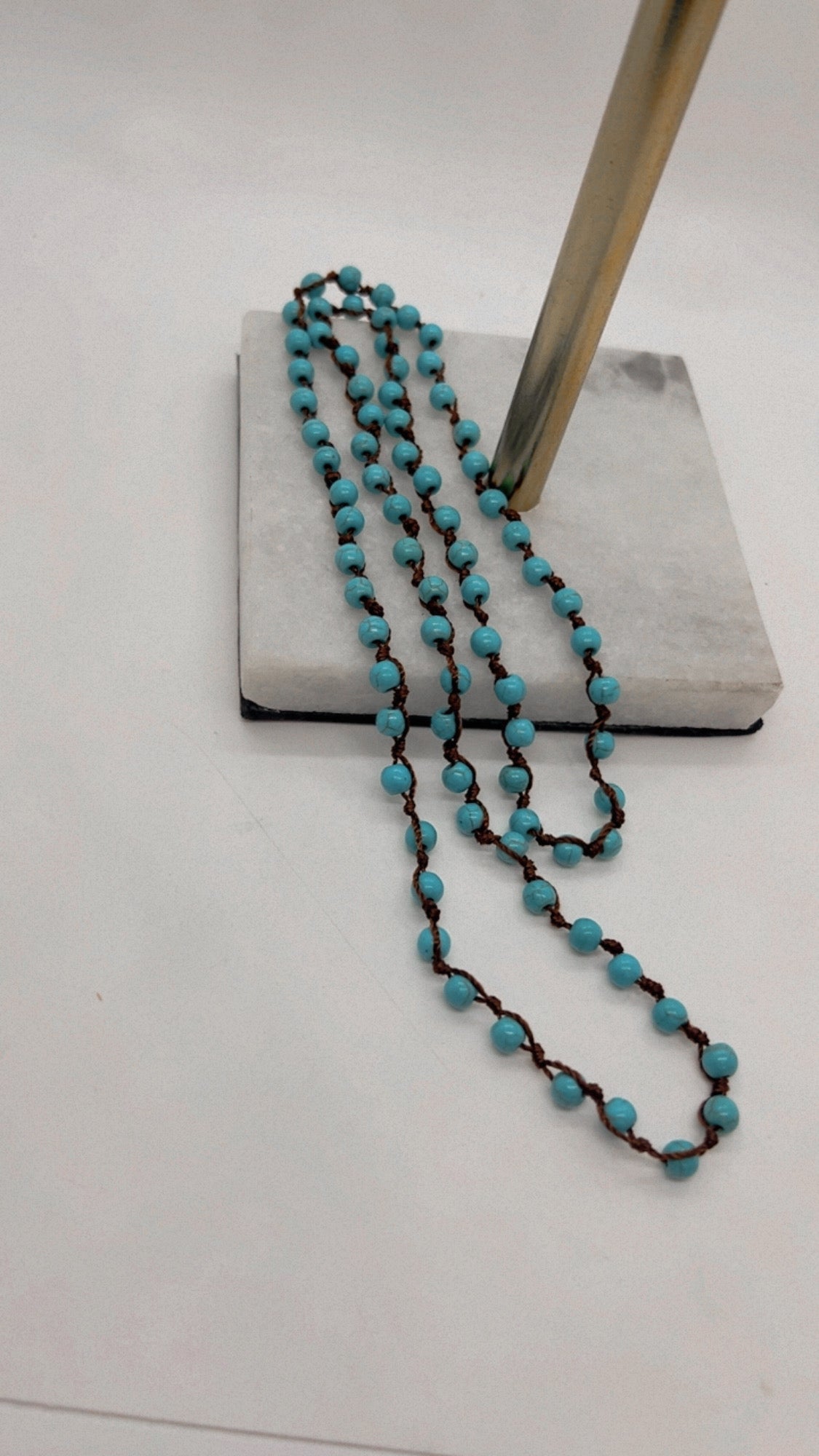 LONG NECKLACE TURQ.