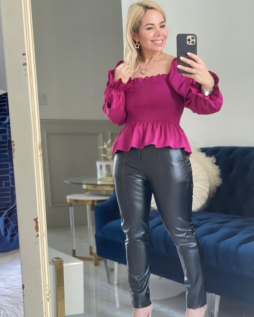 Black Faux Leather Pants