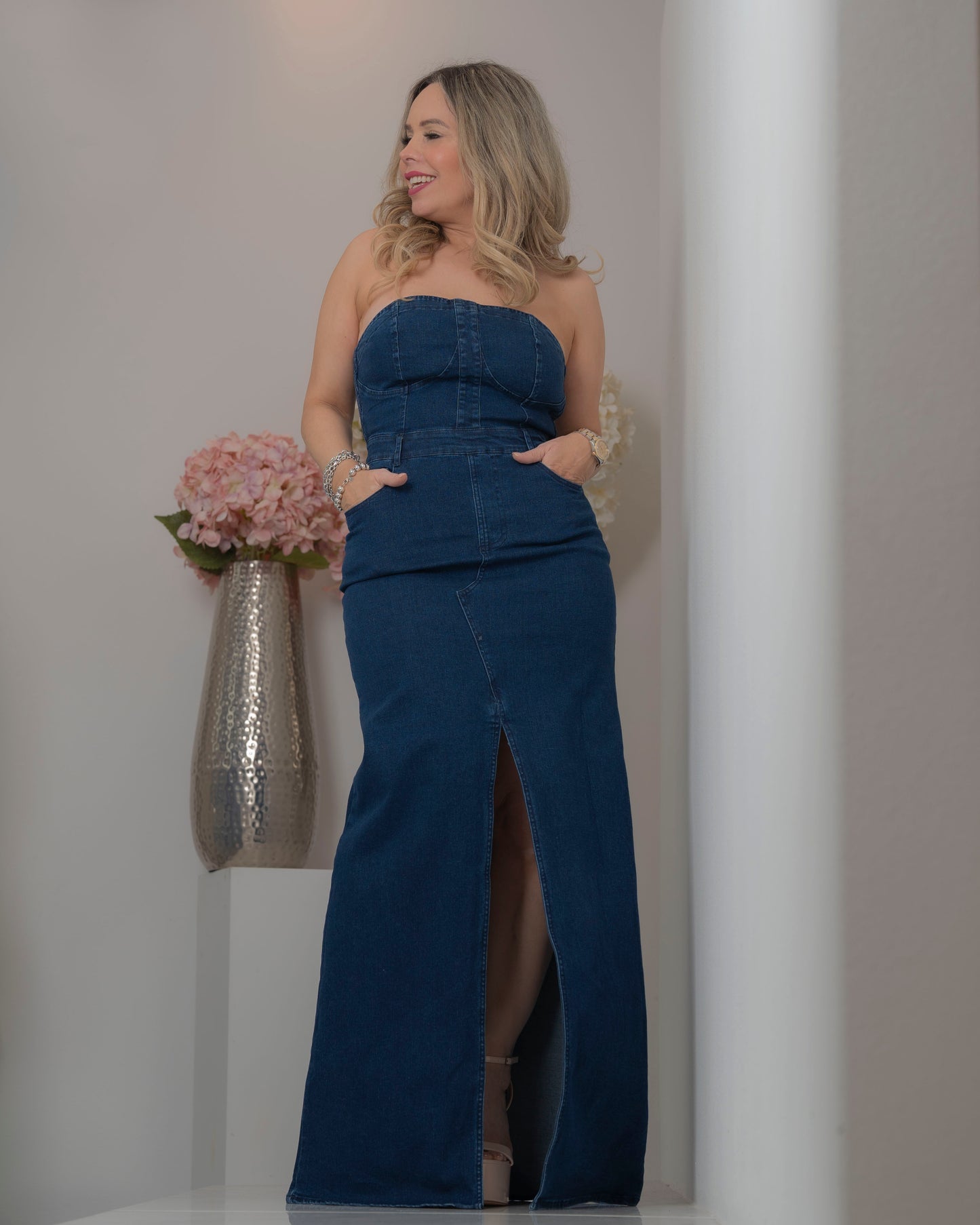 DENIM MAXI DRESS