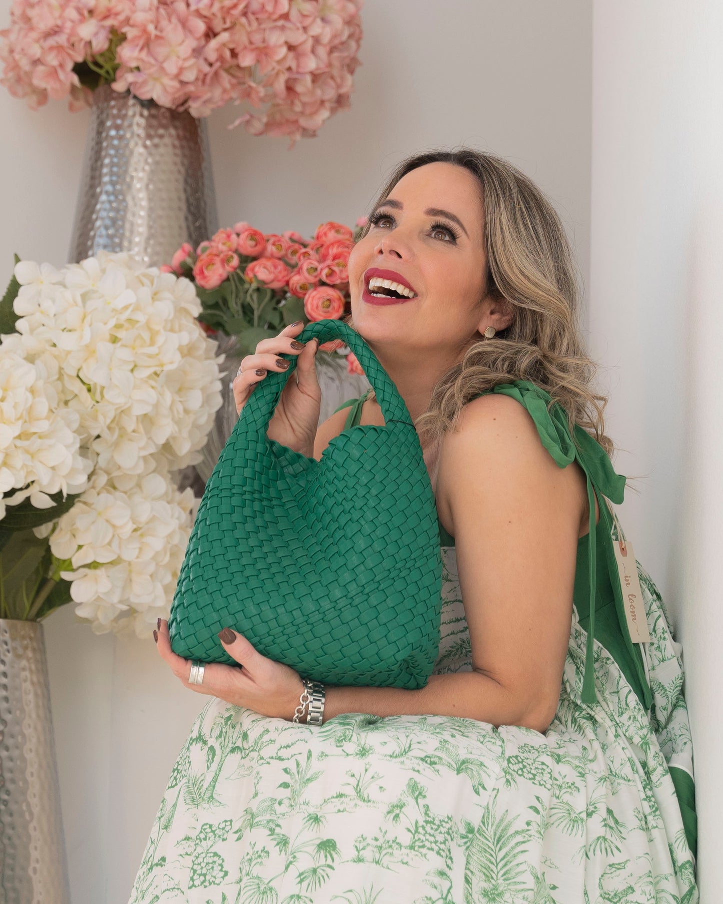 Woven mini hobo hanbbag