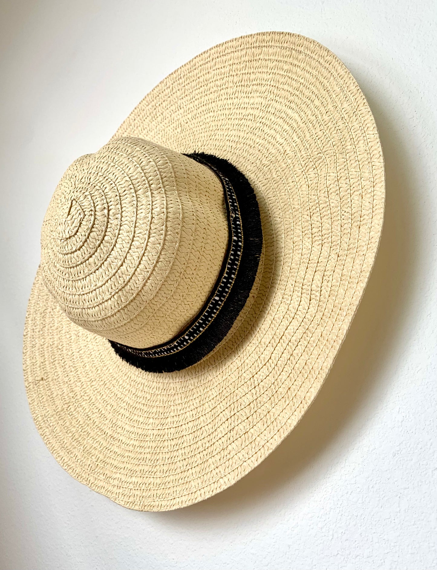 Beige with black glittery stripe