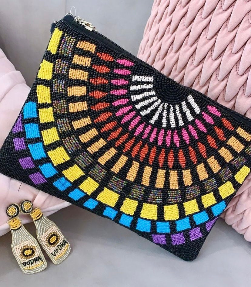 Beaded clutch bag