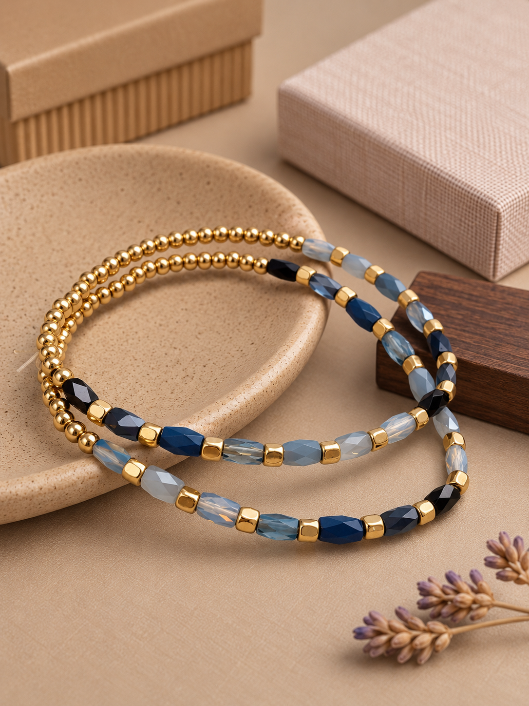 Set. Blue Bracelet