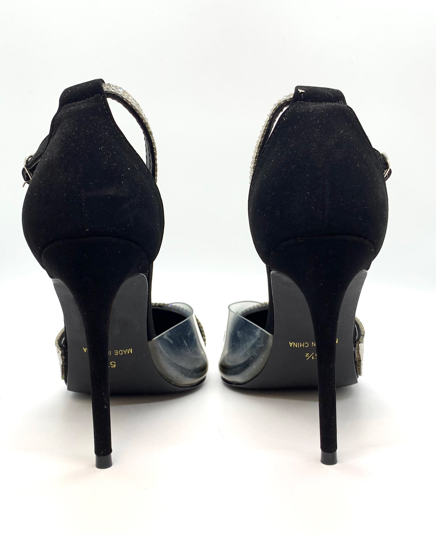 Rhinestone Black Heels
