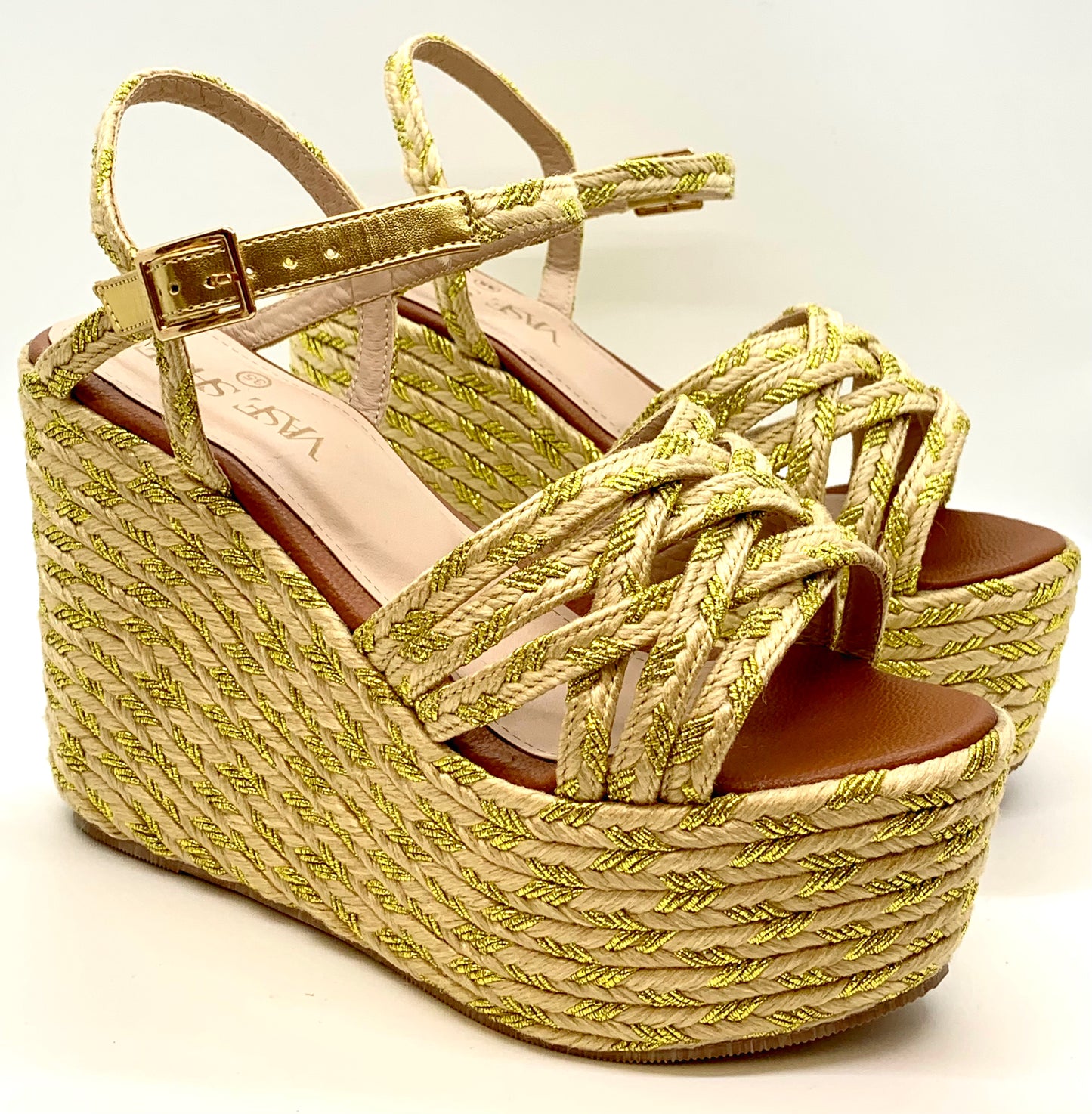 Light Gold Jute Heels