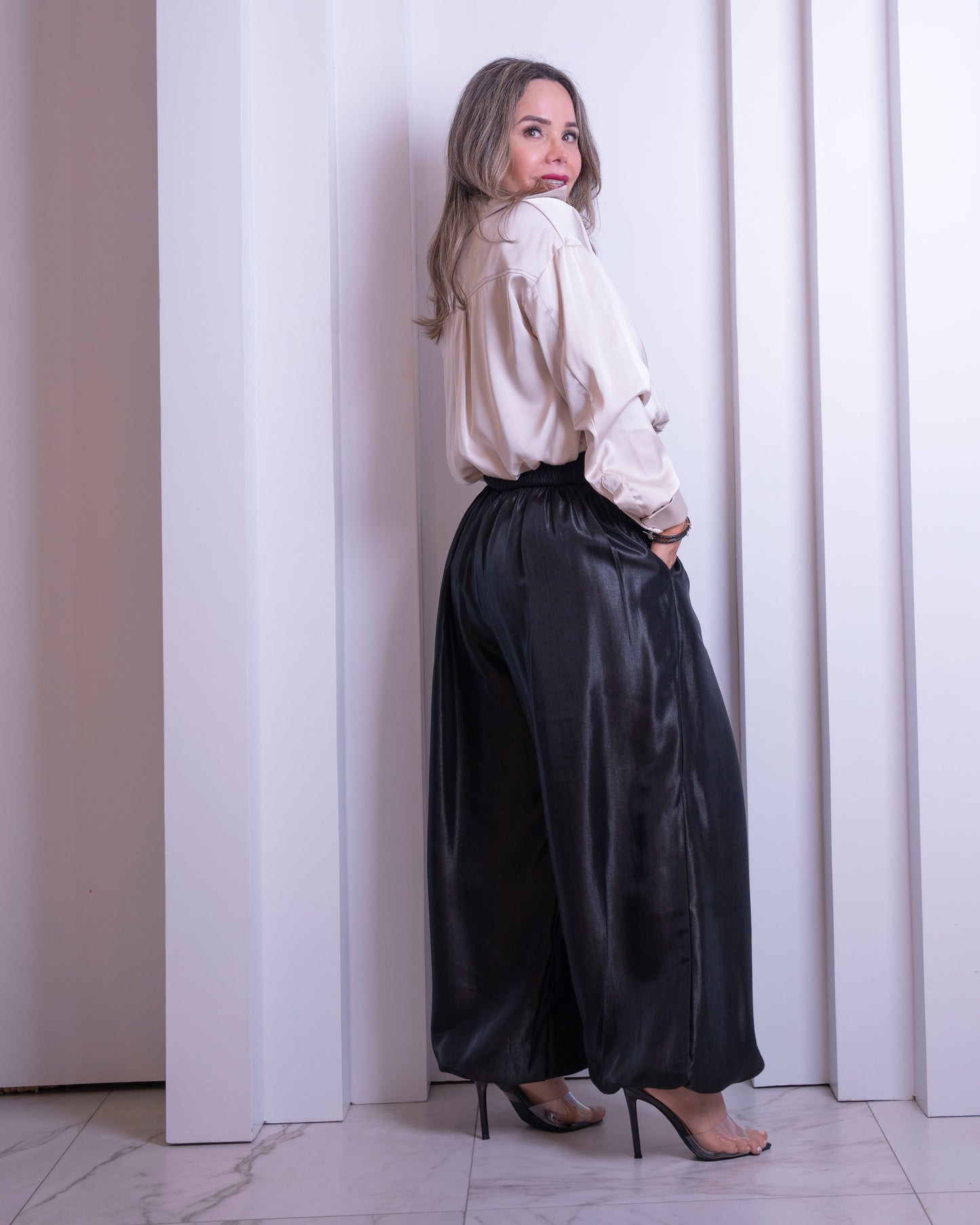 TOP SATIN CHAMPAGNE