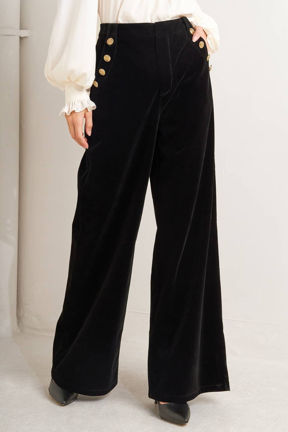PANTS VELVET BLACK