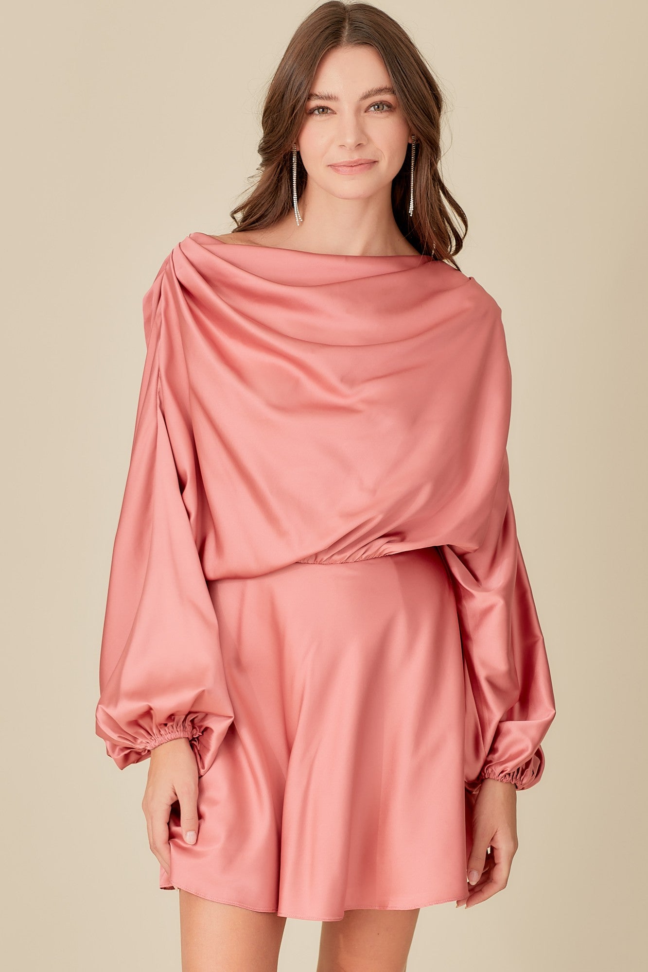 WOOVEN DRESS ROSE