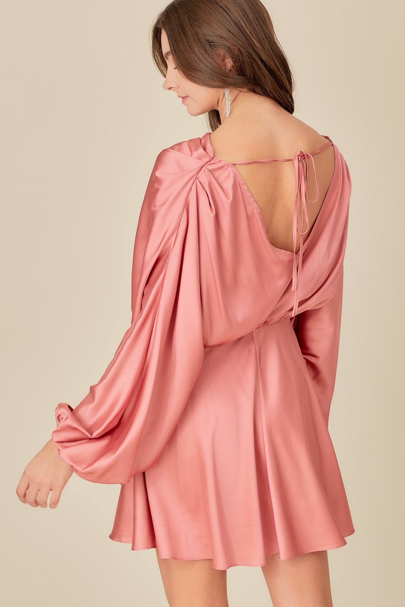 WOOVEN DRESS ROSE