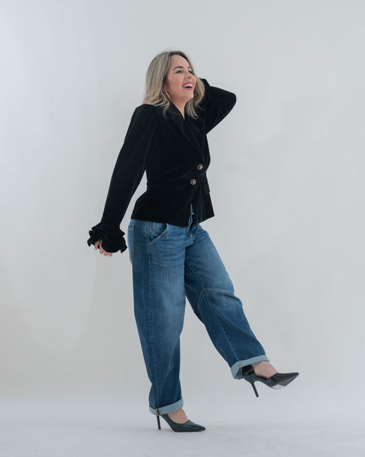 JACKET VELVET BK