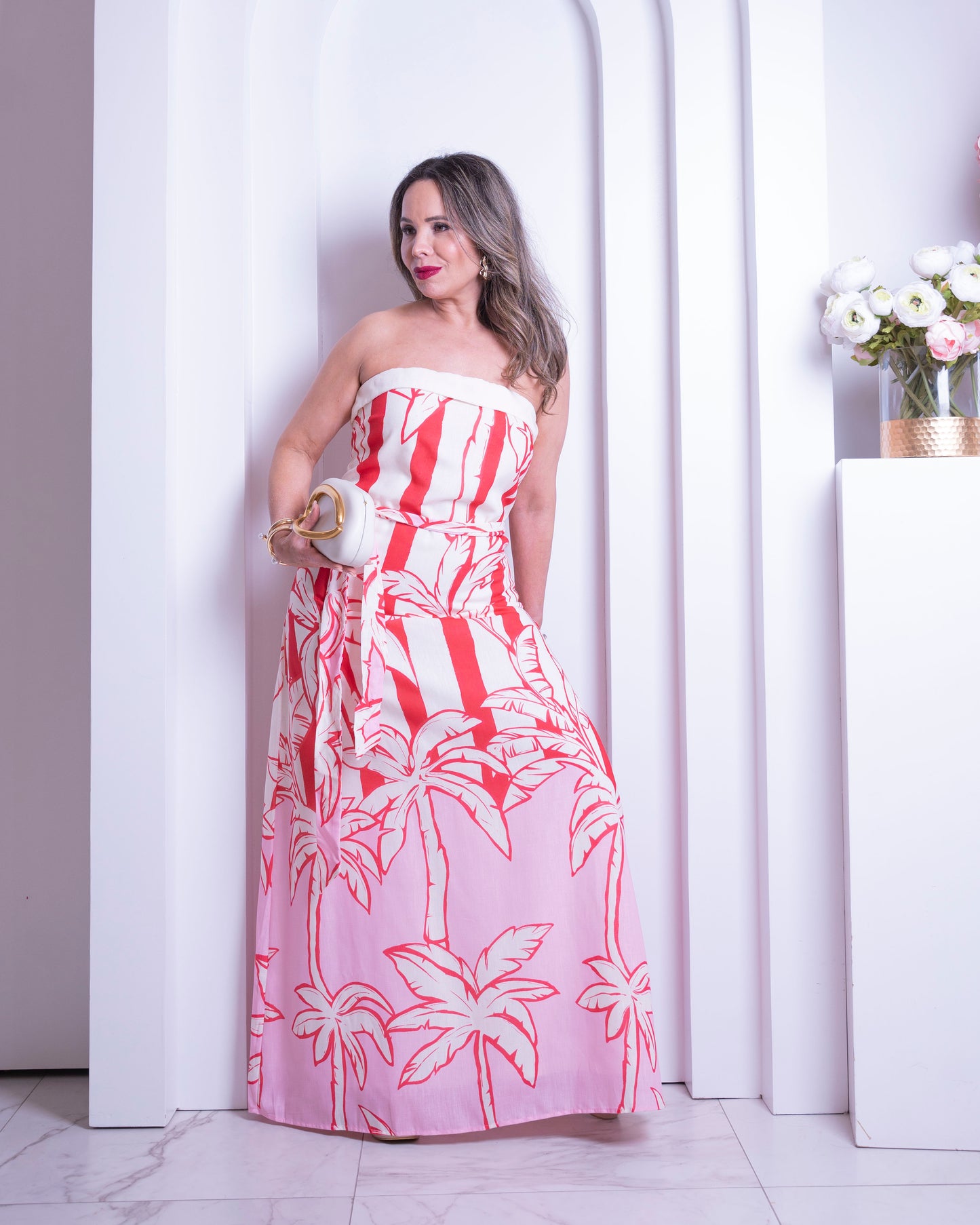 DRESS IVORY/PINK