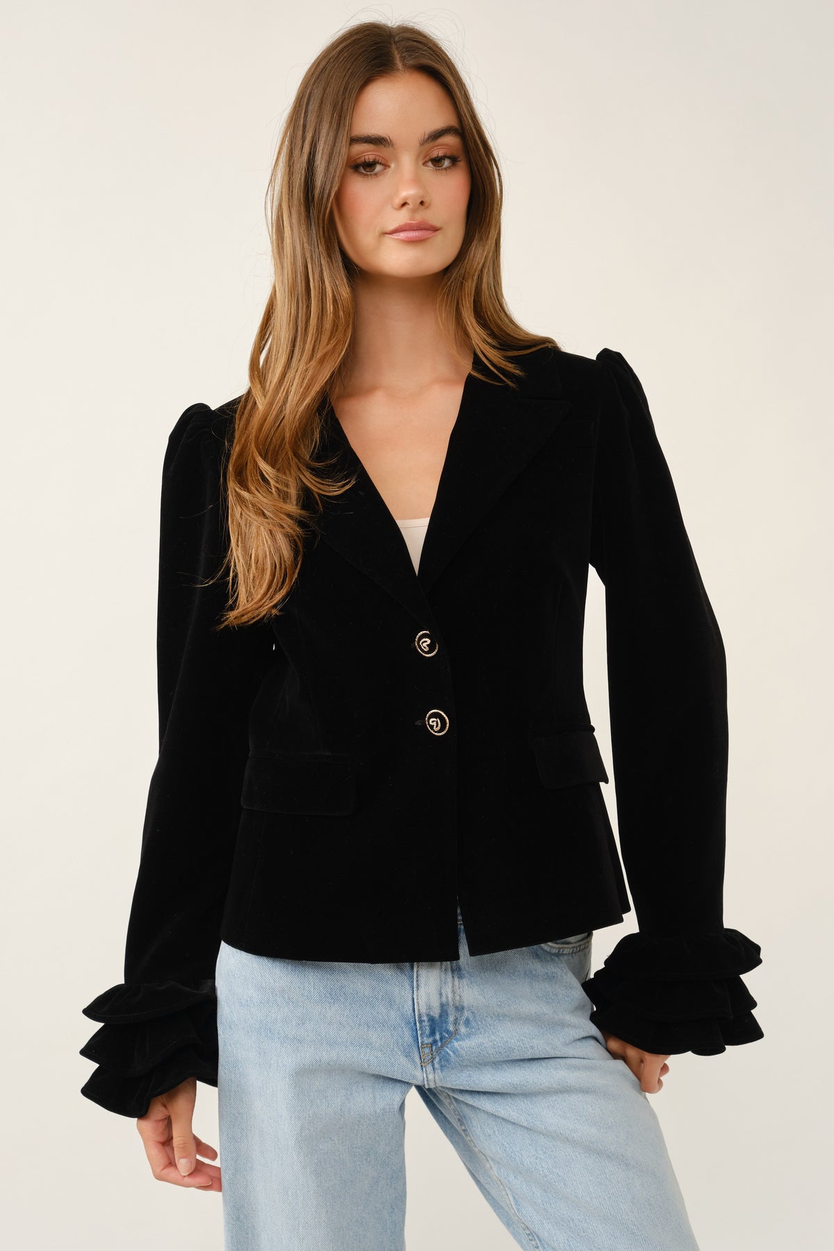 JACKET VELVET BK
