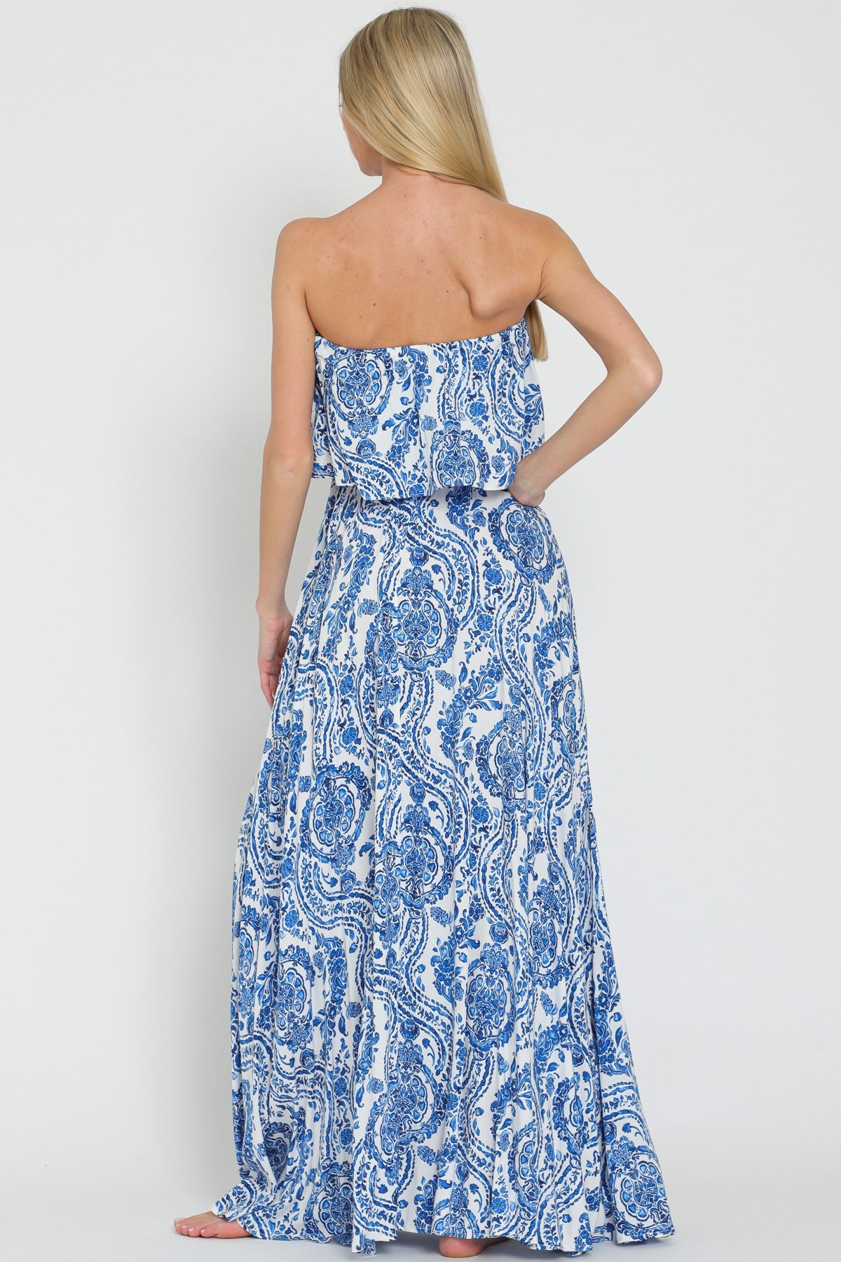 MAXI DRESS BLUE/WHITE