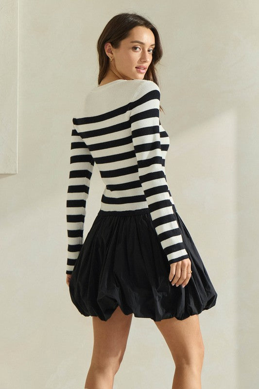 DRESS WHIT-BLACK