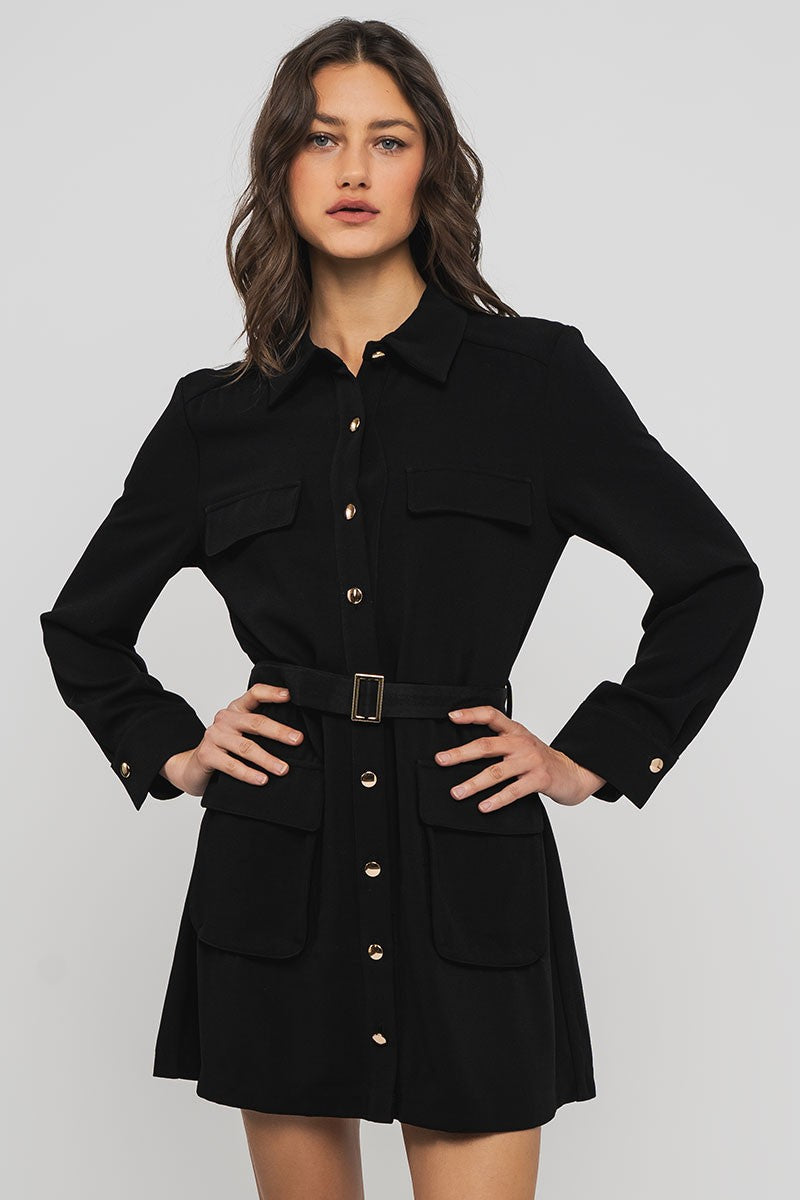DRESS BLACK POCK