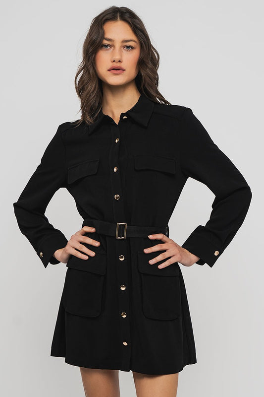 DRESS BLACK POCK