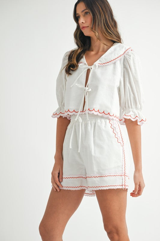 SET. SHORTS TOP PINK/RED
