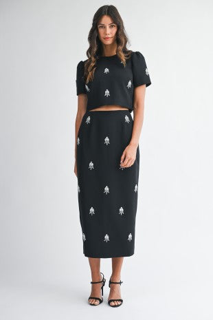 SET. TOP & SKIRT BLACK