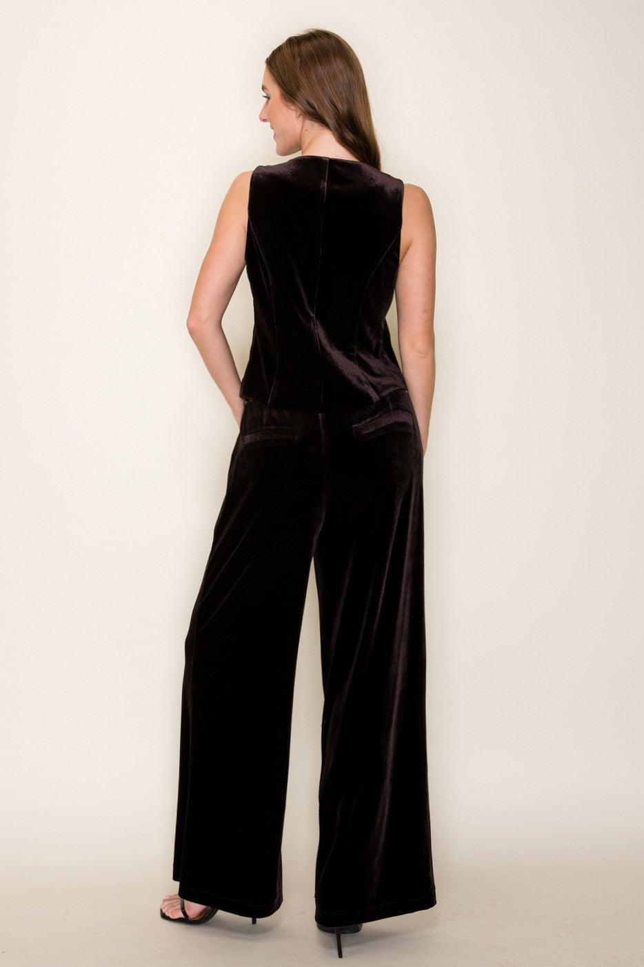 SET. VEST & PANTS DARK BROWN