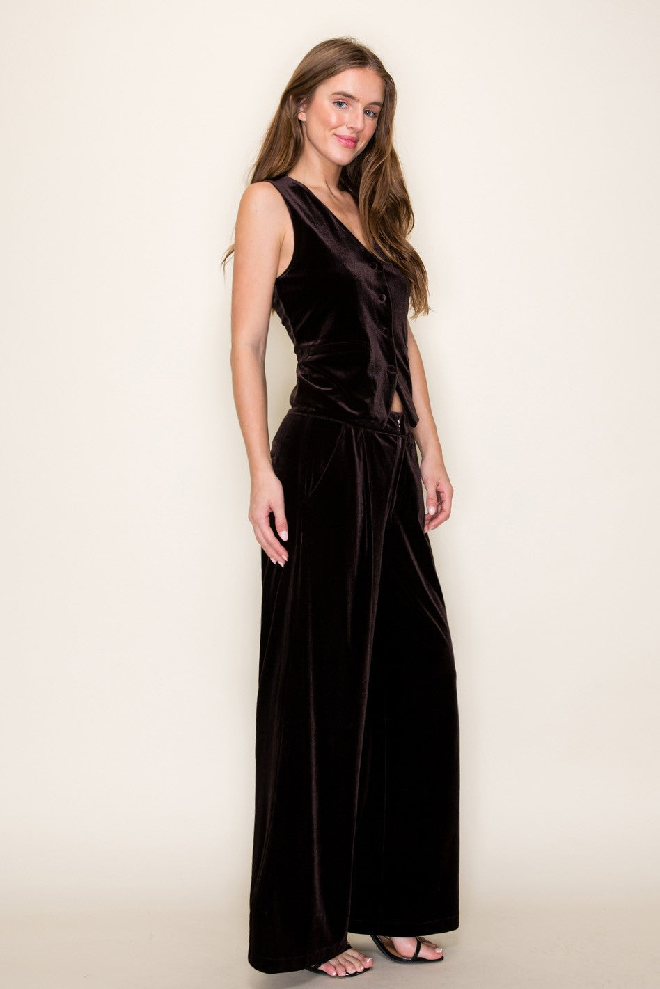 SET. VEST & PANTS DARK BROWN