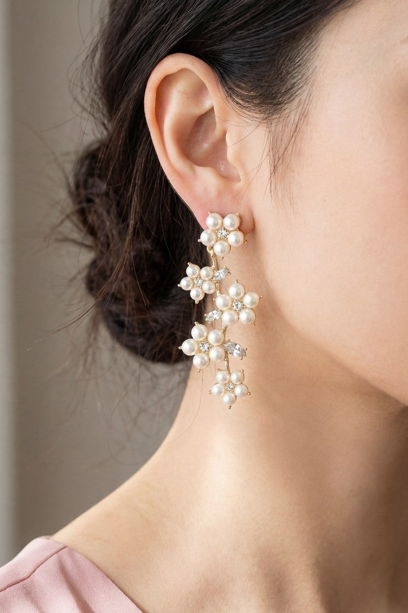 EARRING FLOWER PEARL