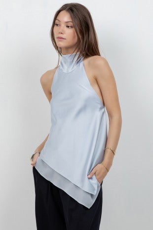 TOP SATIN BLUE