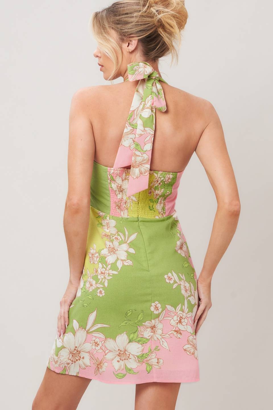 DRESS GREEN/PINK