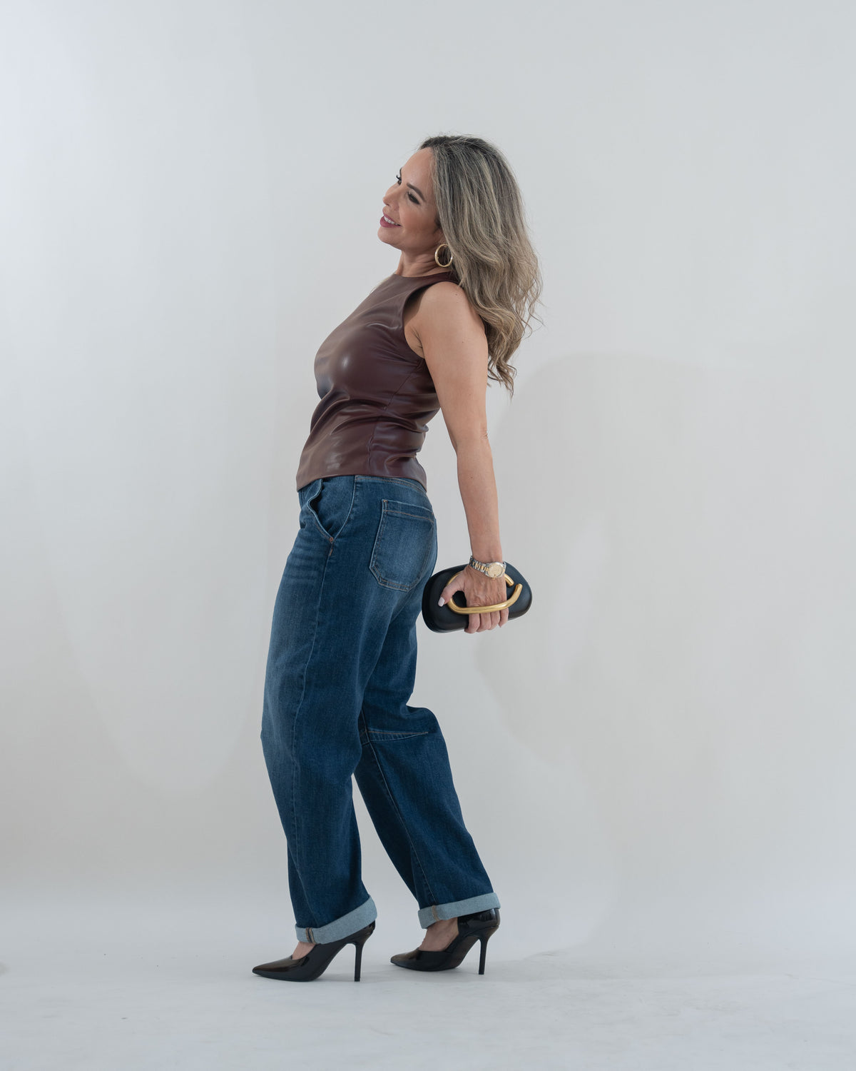 TOP FAUX LEATHER