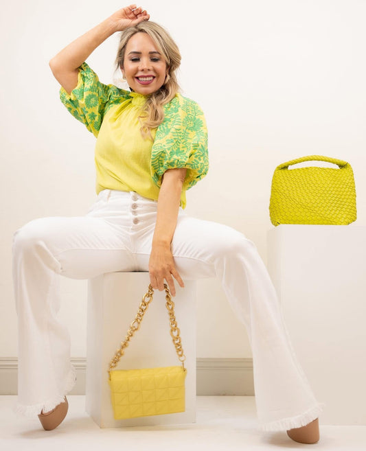 Lime Embroidered Blouse