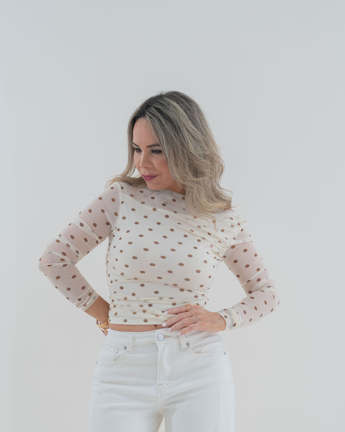 TOP MESH POLKA