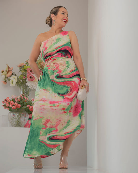 DRESS GREEN MULTI
