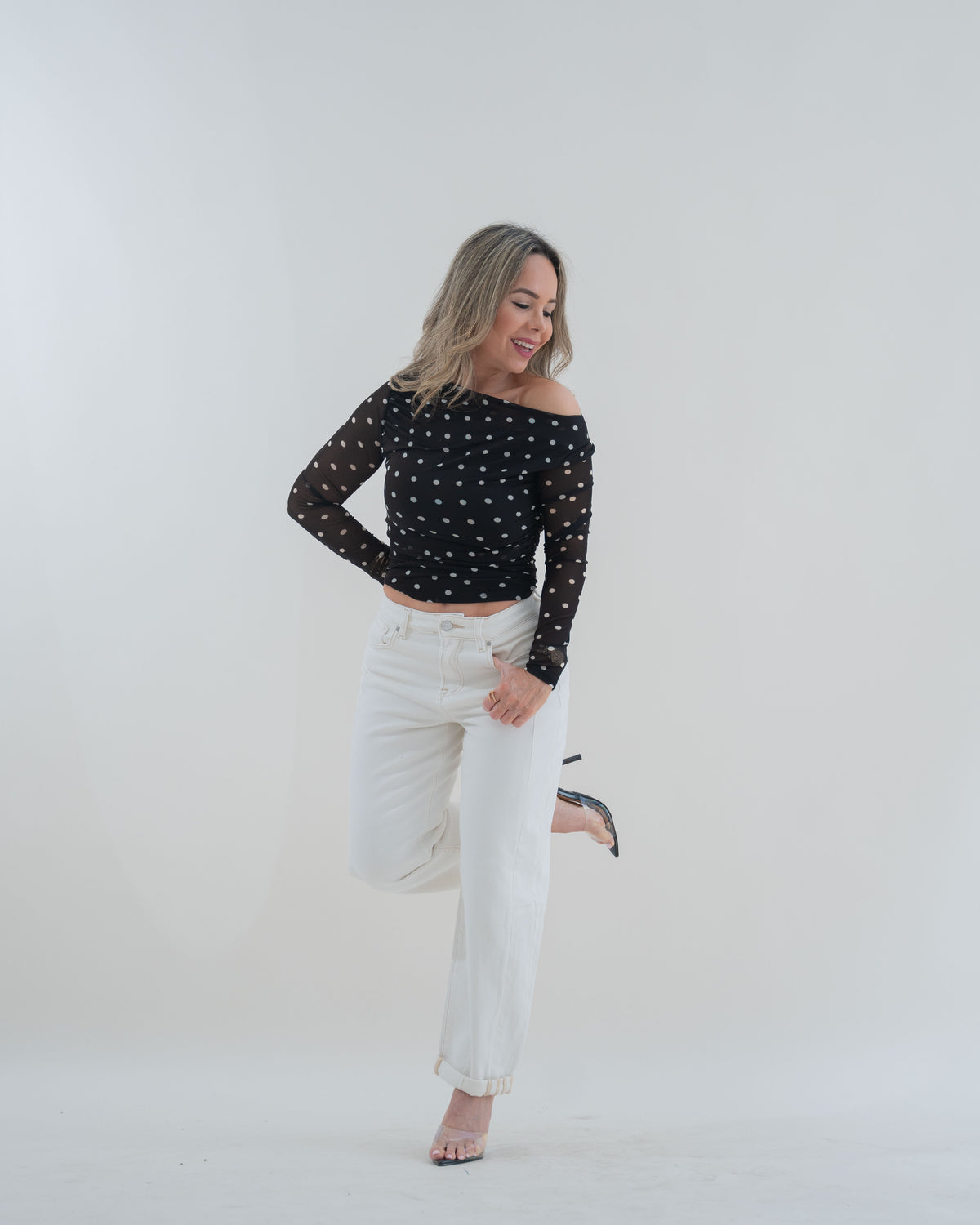 TOP MESH POLKA