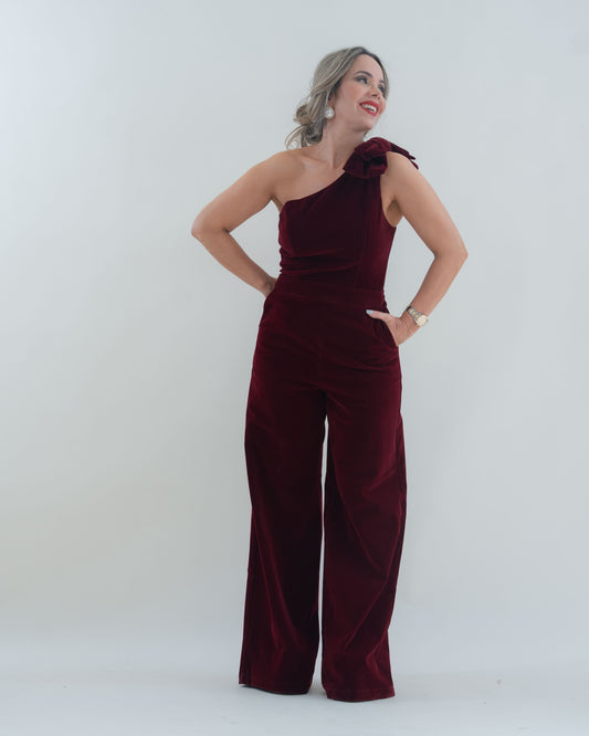 JUMPSUIT VELVET BERRY