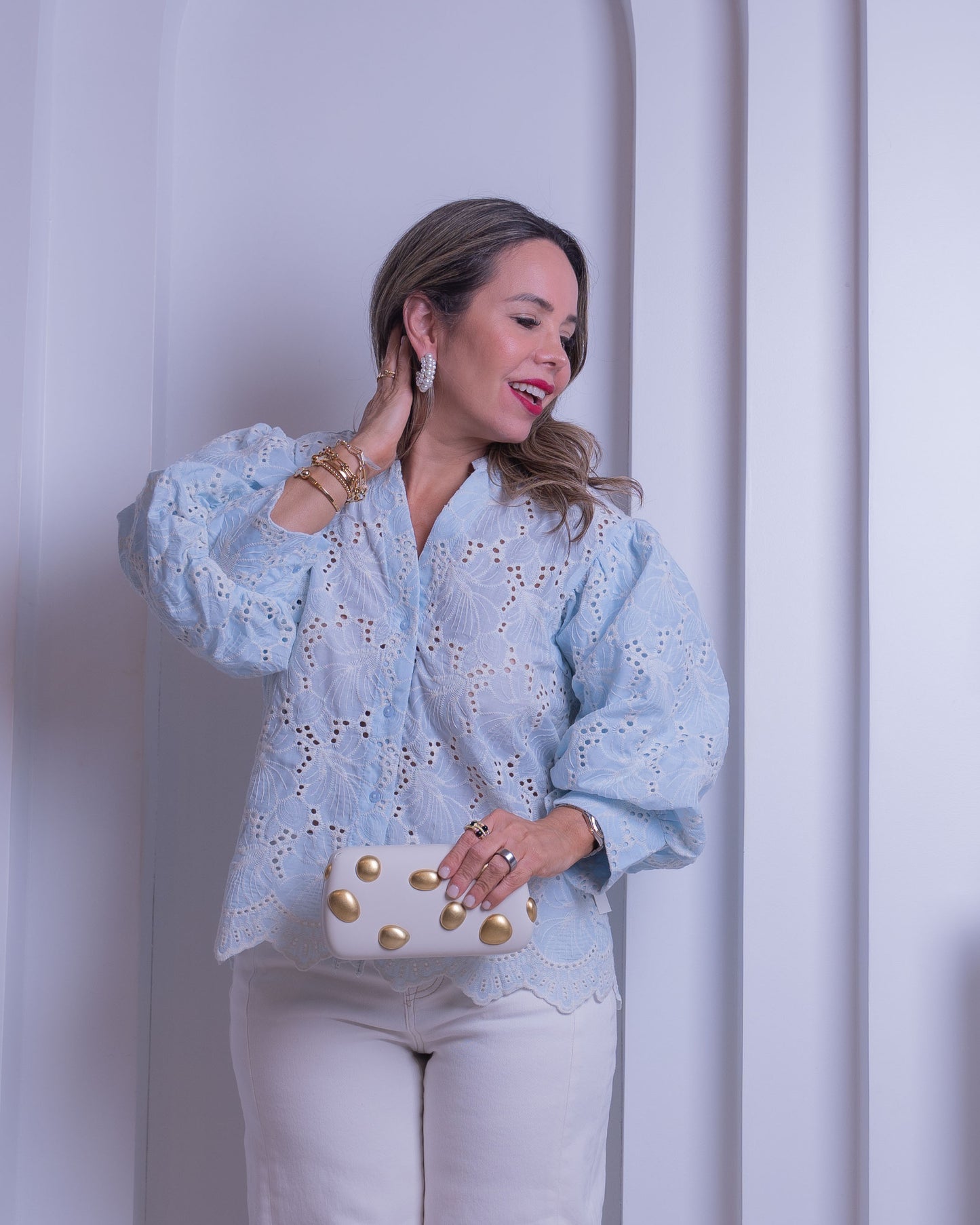 TOP EMB BLUE