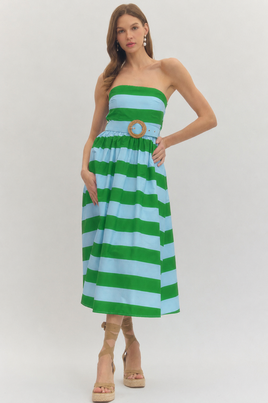 MIDI DRESS STRIPED