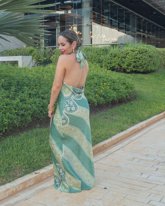 DRESS GREEN MULTI