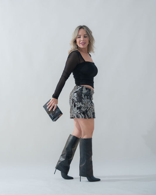 SKIRT SEQUIN BLACK