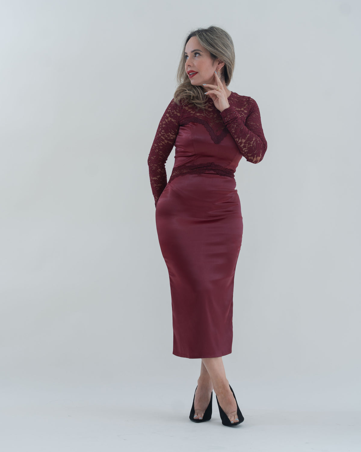 DRESS LACE BURGUNDY