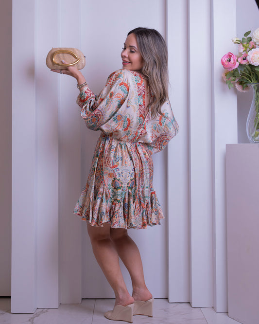 MINI DRESS IVORY/ MULTI