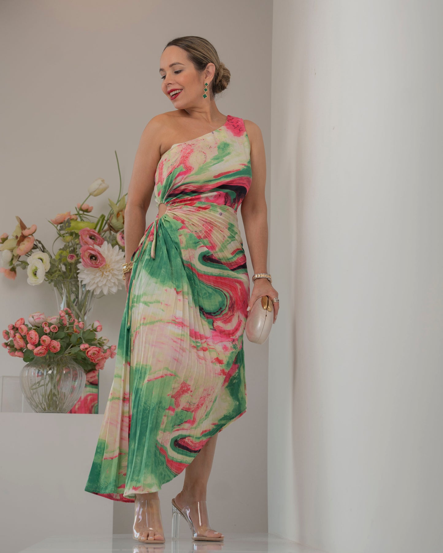DRESS GREEN MULTI