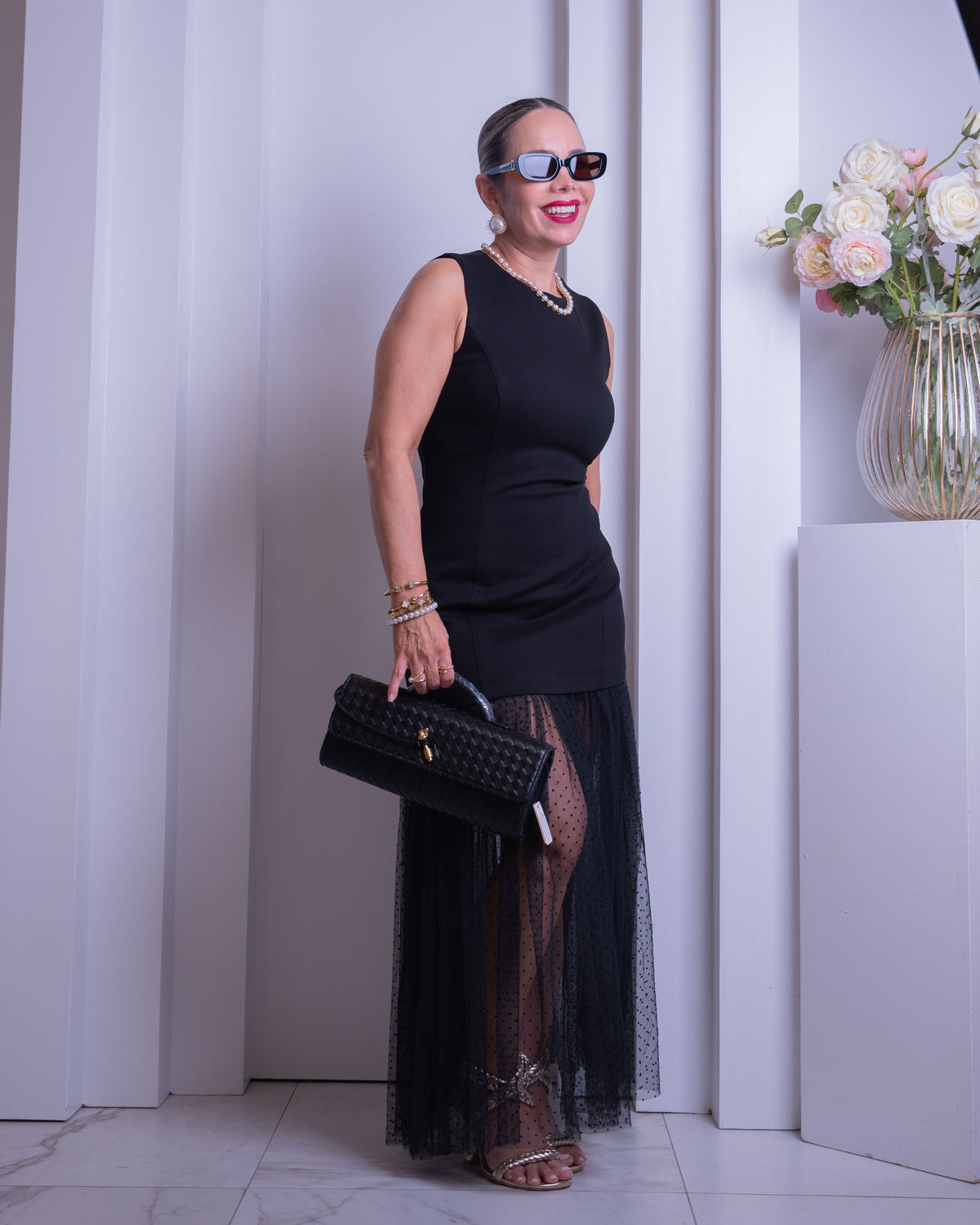 DRESS BLAC SKIRT DETAIL