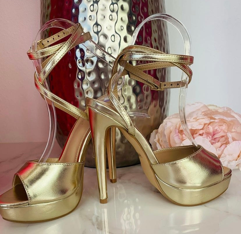 Gold Strap Heels