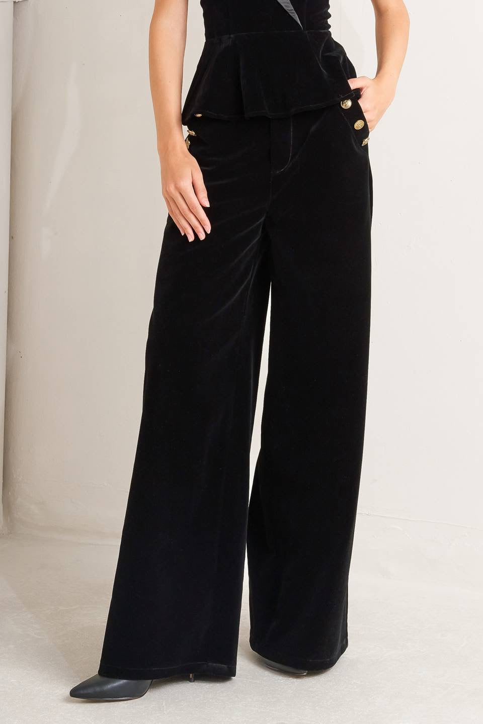 PANTS VELVET BLACK