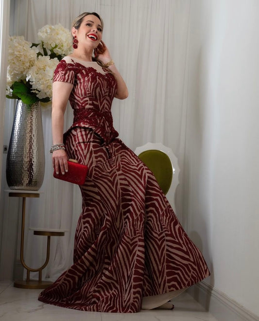 Burgundy and Black Dress