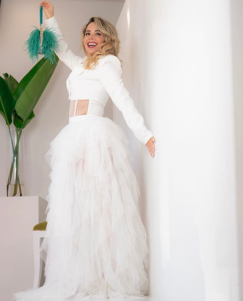 White Tulle Dress Design Klass White Tulle Dress Design Klass